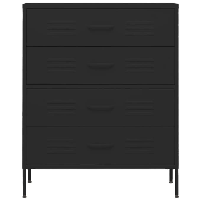 vidaXL - Ladekast - 80x35x101,5 - cm - staal - zwart