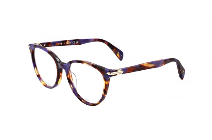 Rag & Bone RNB3027 Blue havana 51/18/140 WOMAN Brilmonturen