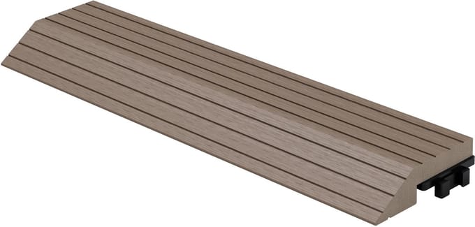 ML-Design wpc recht profiel afsluitstrip donkerbruin 38x2x7 5 cm houtstructuur geribbeld met drainage insteeksysteem klik systeem randafwerking voor terrastegels terrasvloeren tuinbalkon overgangsprofielen vloerrand vlakke strip afsluitprofiel
