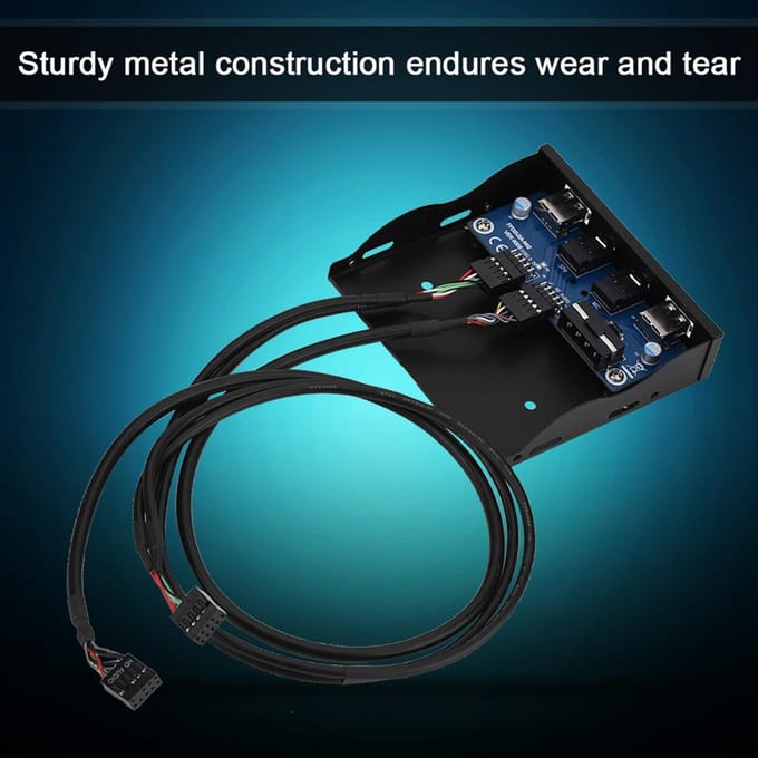 USB2.0 HDO Floppy Voorpaneel 3.5'' 9Pin naar 2 USB2.0 Interface met Mic o black