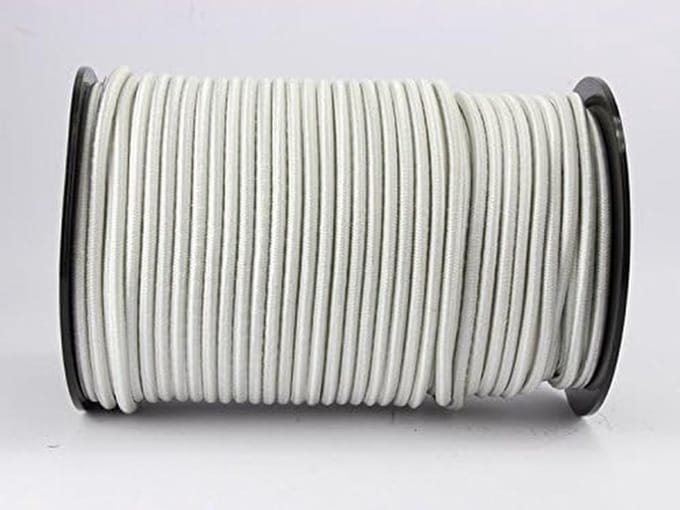 Elastisch Expander Touw Wit 8mm - 20 Meter Robuust Rubberen Spankabel voor Zeil en Kamperen