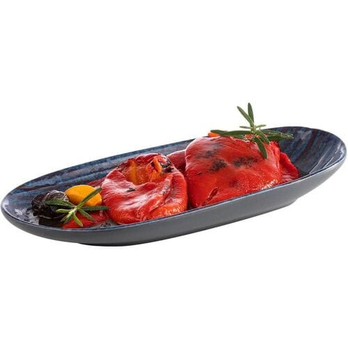 GGM Gastro (6 Stück) Teller - flach - LOOPS - Melamin - oval - 280x135mm