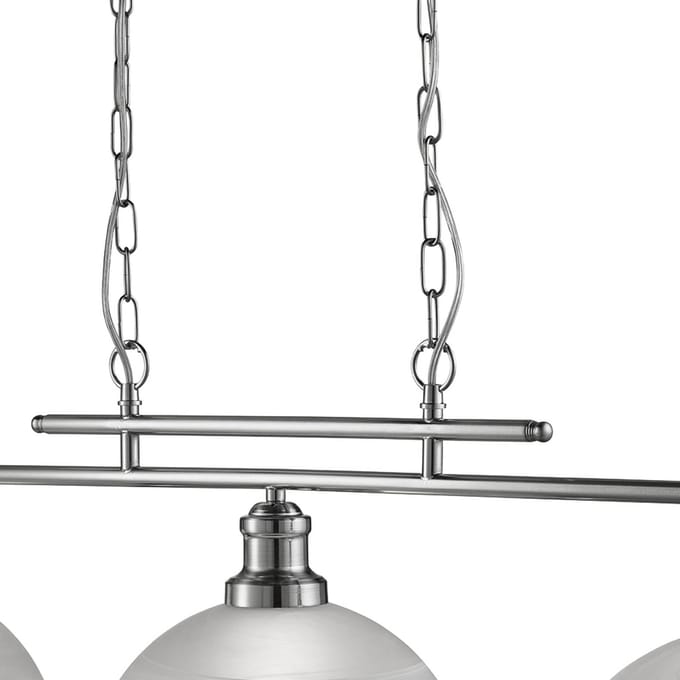 Searchlight Hanglamp Bistro, 3-lamps, zilver