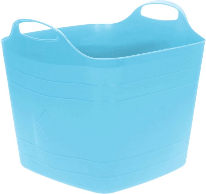 Excellent Houseware Flexibele emmer - blauw - 15 liter - kunststof - vierkant - 30 x 29 cm