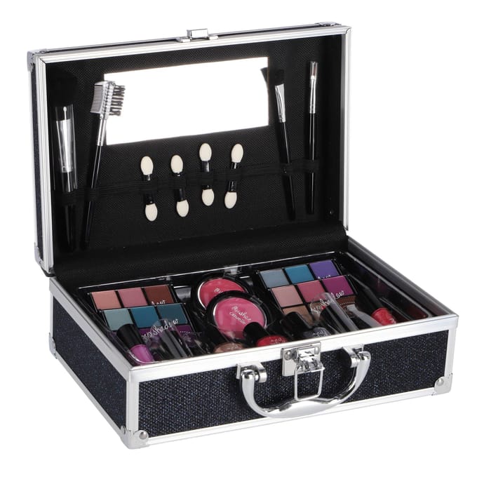 Casuelle Aluminium - Make-Up Koffer - Donkerblauw/Glitter - 41 Stuks