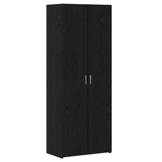 vidaXL - Highboard - Zwart - Eiken - 70 - x - 42,5 - x - 185 - cm