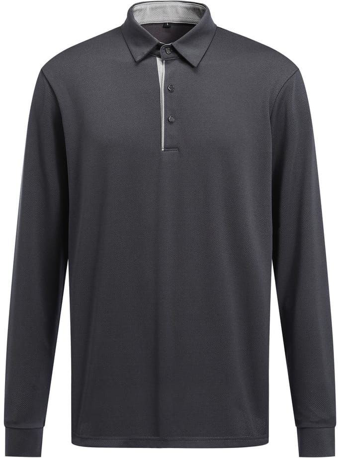 ALLTHEMEN Herren-Poloshirt mit langen Ärmeln - Farbblock - L