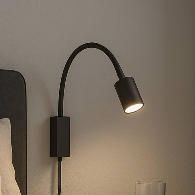 FISCHER & HONSEL Wandlamp Justi, zandzwart, hoogte 52 cm, metaal