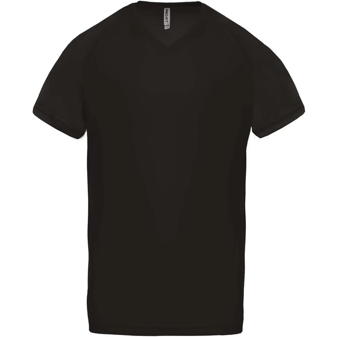 PROACT® Heren-sport-t-shirt V-hals PA476 - Black - M