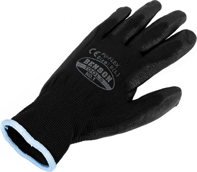 Benson Werkhandschoenen - PU Flex Nylon - Extra Grip - Maat 9 - Zwart