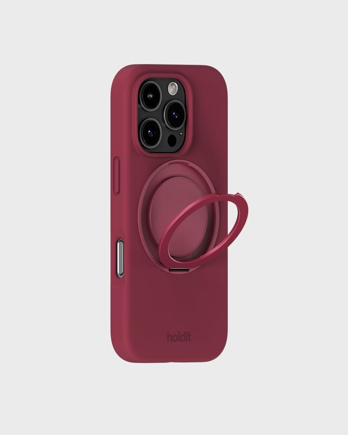 Silicone Stand Case Red Velvet iPhone 16 Pro