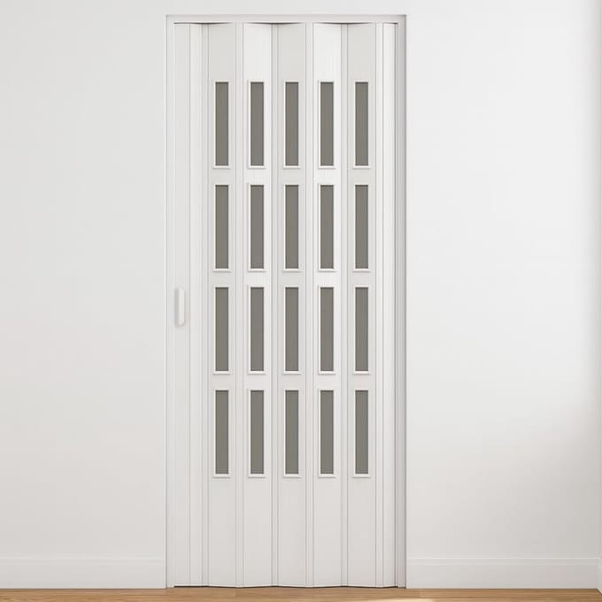 PVC Vouwdeur - Ruimtebespaarder - Ruimte Scheiden - Verstelbare Hoogte - 82x220 cm - Wit