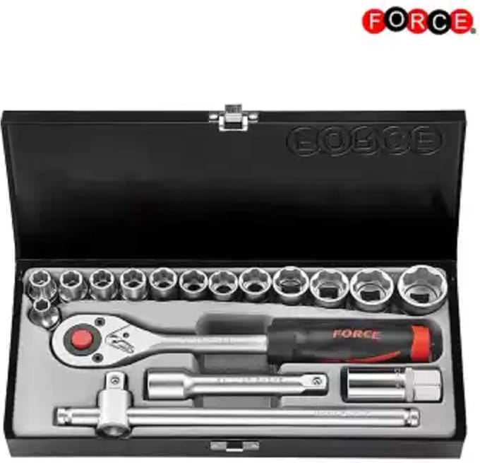 Doppenset Golf Profiel - 1/2'' Aansluiting- 17-Delig- 5/16 t/m 1 Inch