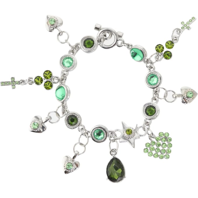 Behave - Groene bedelarmband - zilverkleur - trendy cadeau-idee