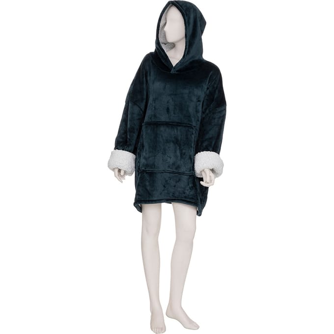 Eazy Living Hoodie Flanel S-M Maryan Blauw