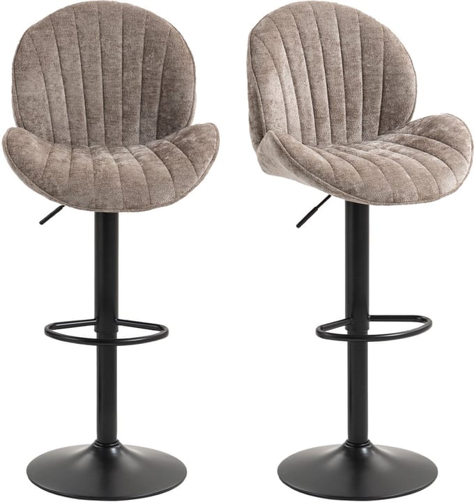 HOMCOM-Barkruk-48x50x115cm-Chenille (100% polyester)-Bruin