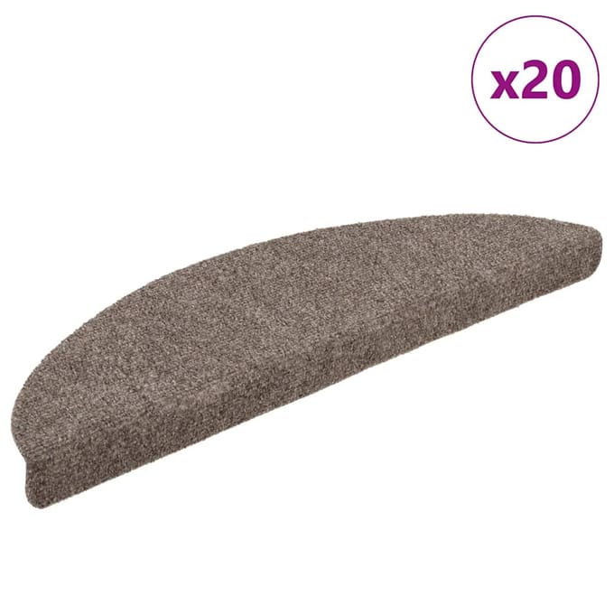 vidaXL - Trapmatten - zelfklevend - 20 - stuks - 56x17x3 - cm - beige - halfrond