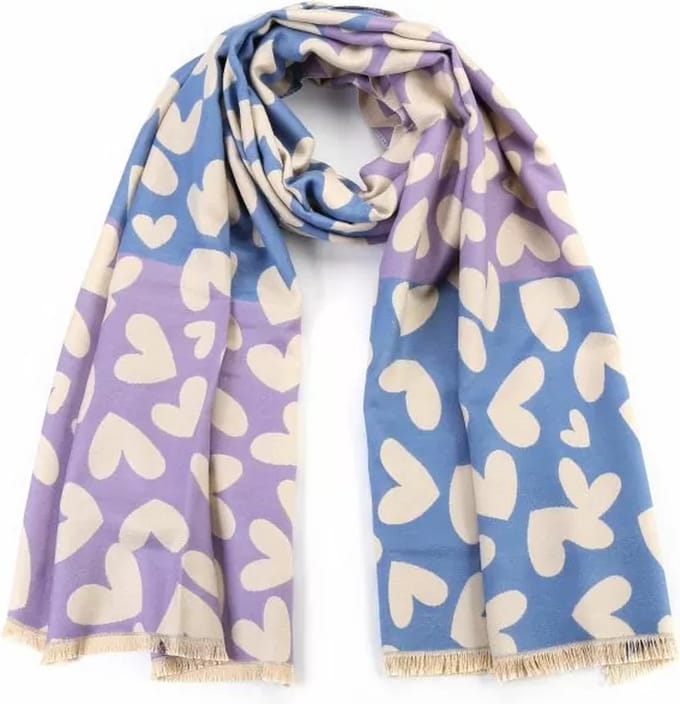 Bijoutheek Sjaal (Fashion) Hartjes Blue