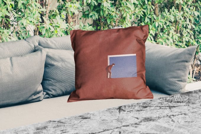 Sierkussen Buiten - Man - Vintage - Design - 60x60 cm - Weerbestendig