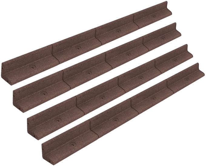 4,8 m flexibele gazonrand - 4x1,2 m - bruin - rubber
