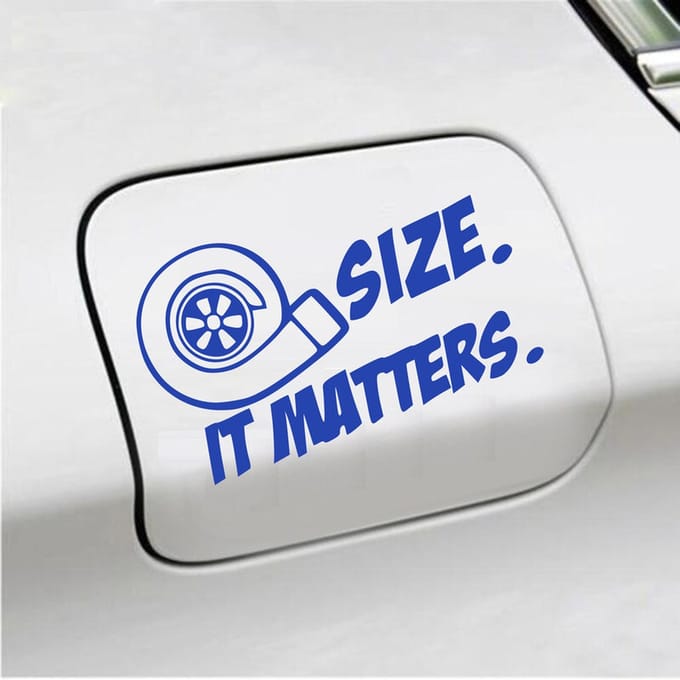 Bumpersticker - Size It Matters - 10 X 17 - Blauw