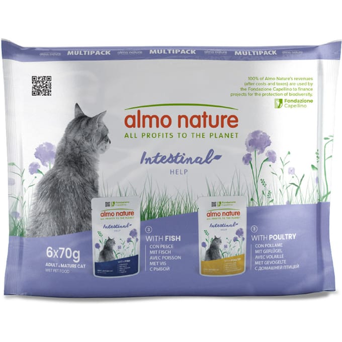 6x70g Digestive Help Gevogelte & Vis Almo Nature Holistic Kattenvoer