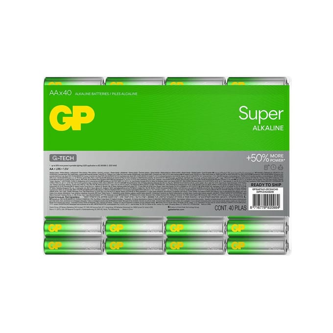 GP Super Batterijen - AA - Alkaline Batterijen - 40 stuks
