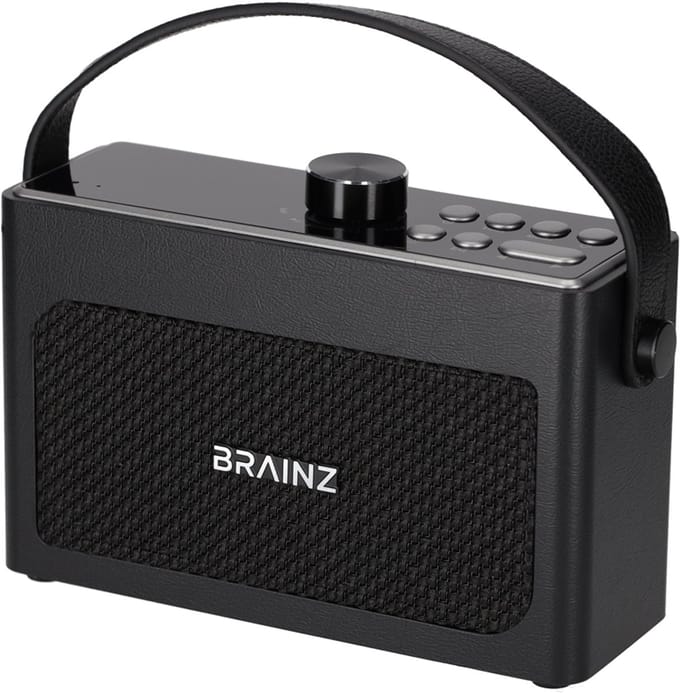 BRAINZ Retro Clock Speaker Zwart