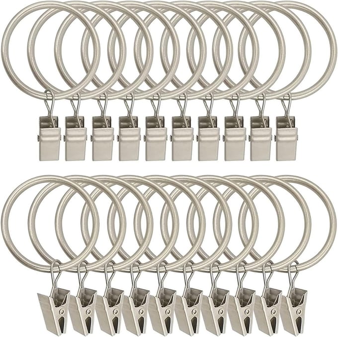 Gordijnringen met Clips - Sterk en Duurzaam - Set van 30