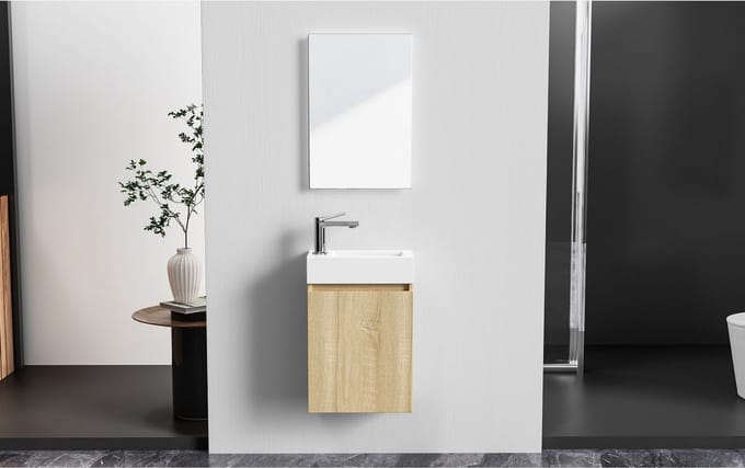 Aloni Zyro toiletmeubelset – 40,5x22,5 cm – licht eiken
