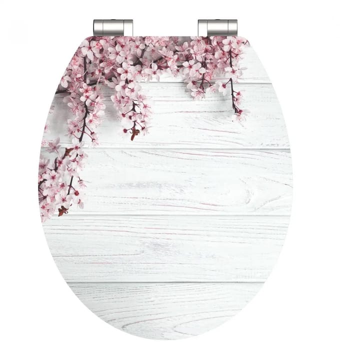 Schütte MDF HG WC-Bril FLOWERS AND WOOD met softclose