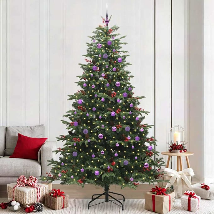 vidaXL - Kunstkerstboom - Groen - 240 - cm - PVC - en - Metaal - en - Plastic