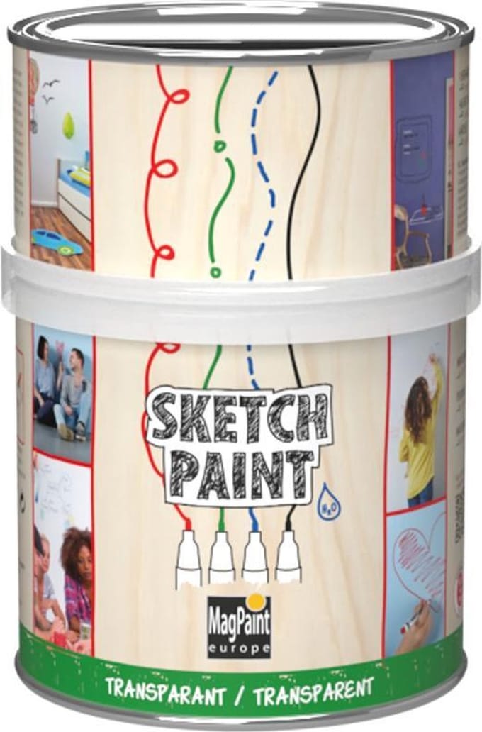 MagPaint | Sketchpaint | Whiteboardverf Transparant-Glans | 500ml (4m²)