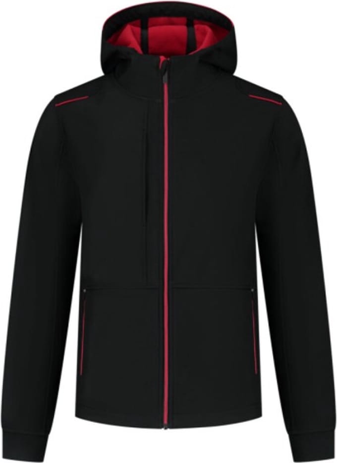 Tricorp 402705 Softshell Capuchon Accent - black red - maat M