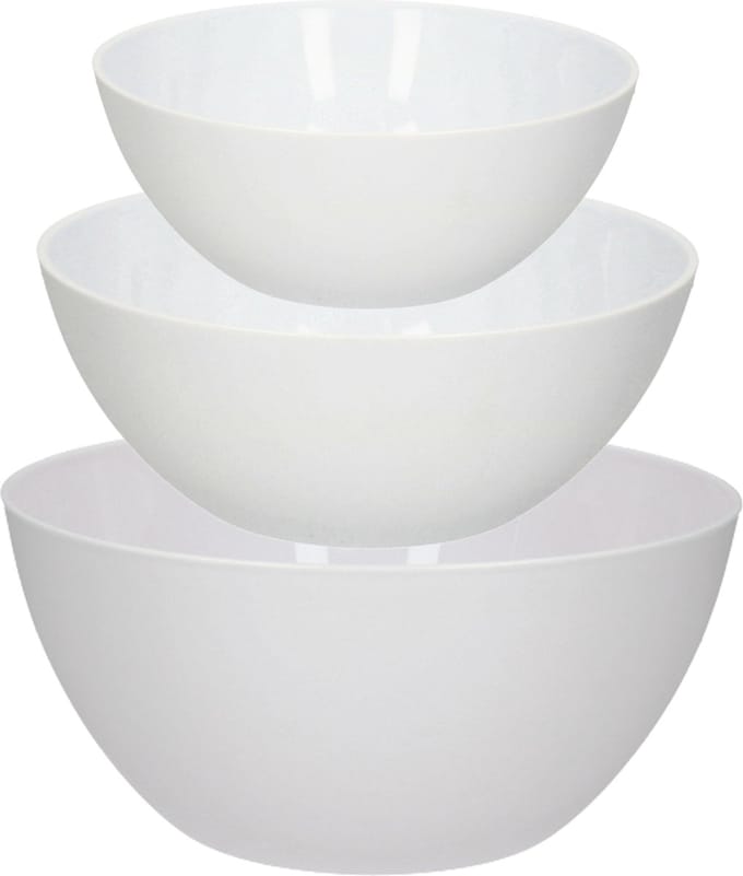 Plasticforte voedsel serveer schalen set - 6x stuks - kunststof - wit
