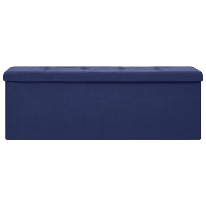 vidaXL - Opbergbank - inklapbaar - kunstlinnen - blauw