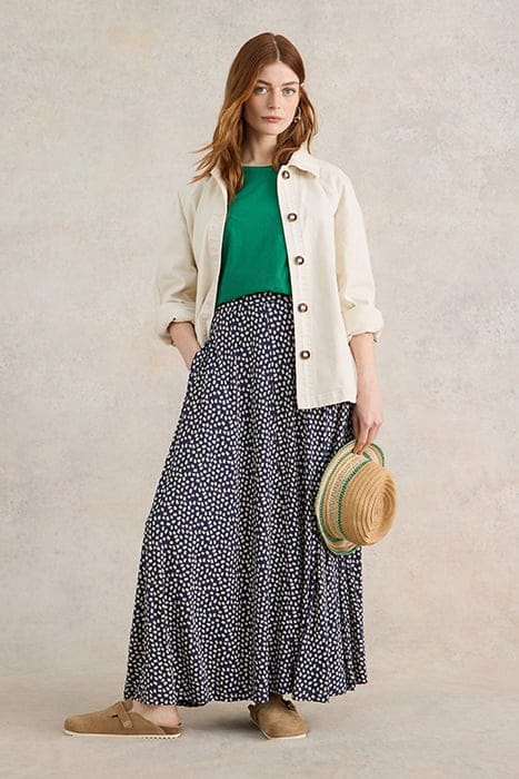 White Stuff Jada Eco Vero Maxi Skirt Blue Printed Größe: 6 REGULAR | Maxiröcke Outlet | Damen | Blau