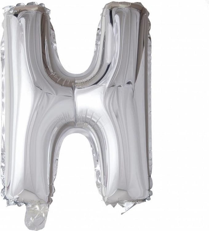 Folie Ballon - 41cm Zilver Letter H