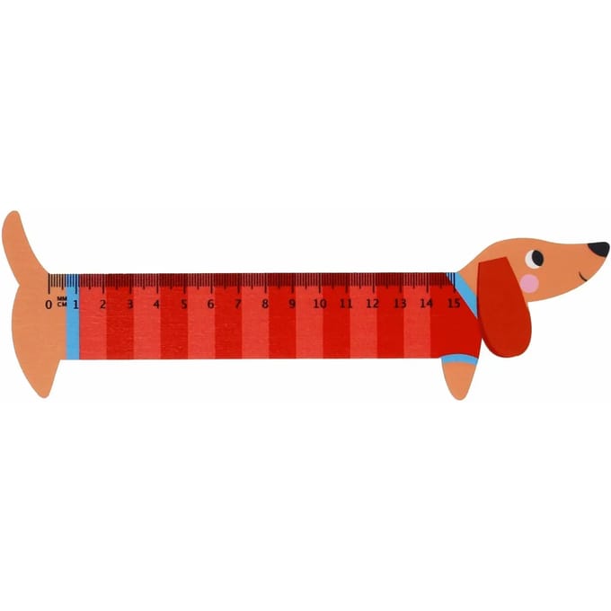 Houten liniaal voor kinderen Rex London Chien Saucisse
