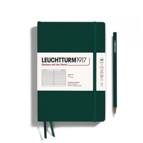 Leuchtturm1917 notitieboek, softcover, medium a5, gelinieerd, bos groen