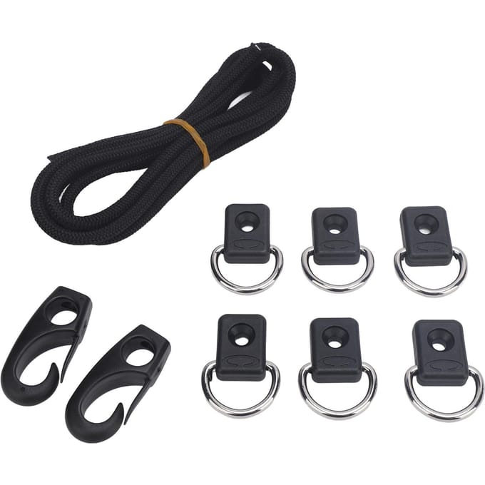 Kayak Elastisch Touw Kit Professionele D-Type Gespen Kayak Bungee Koord Dek Rigging Kit voor Kajakken black