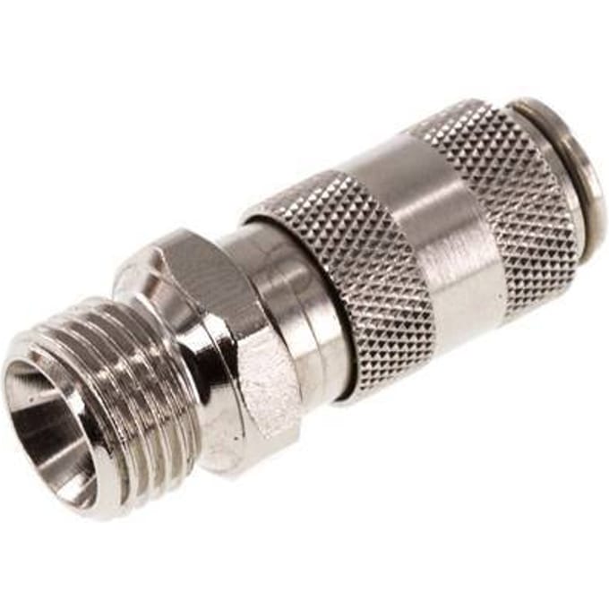 Vernikkeld Messing DN 2.7 (Micro) Luchtkoppeling Snelkoppeling G 1/8 inch Buitendraad Double Shut-Off - CLS2-M-BN-SV-P-018
