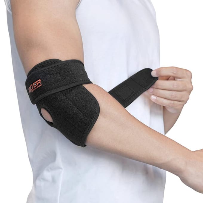 1 pièce Manchon de compression pour coude Support pour tendinite Tennis Golfeurs Arthrite Haltérophilie Protection de coude noir