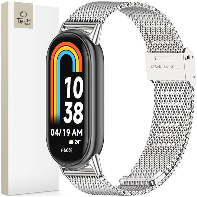 Tech-Protect MilaneseBand Strap for Xiaomi Smart Band 8 / 8 NFC - Silver