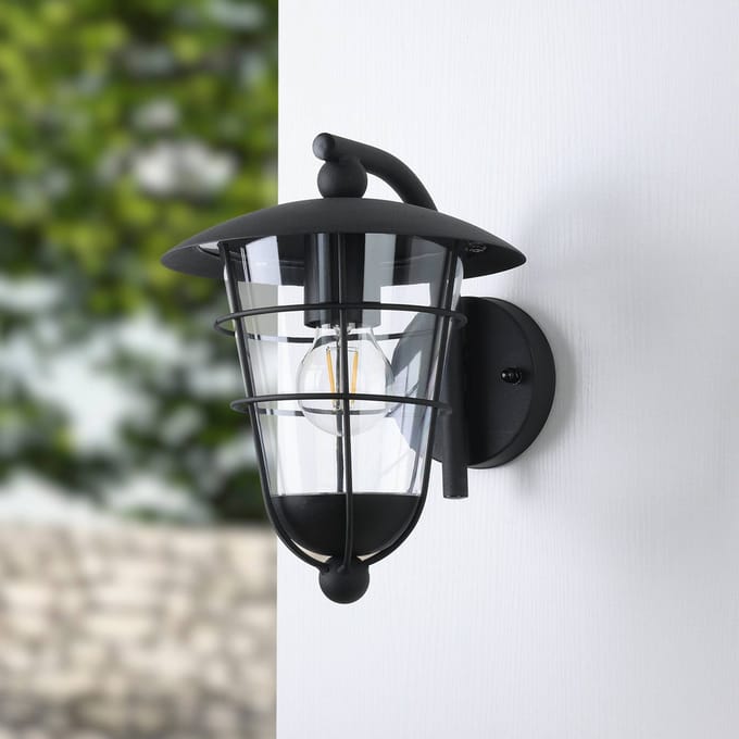 EGLO Pulfero Wandlamp Buiten - E27 - 28 cm - Zwart