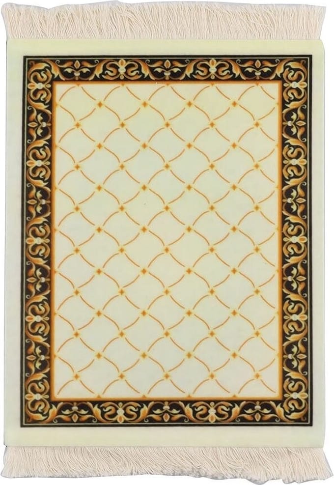 DrPhone - Perzisch Tapijt Muismat - Zachte Oppervlak Mousepad Voor Bureau - Ivoorwit