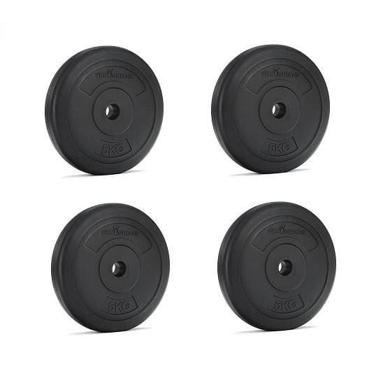 Plaques de poids - VIKING SPORTS - 20 kg - 4x 5 kg - 26 mm de diamètre - Acier noir