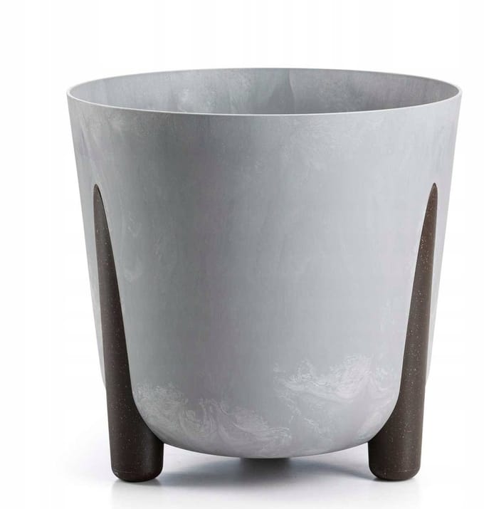 Grote Betonlook Pot met Poten - Grijs - 30x29cm