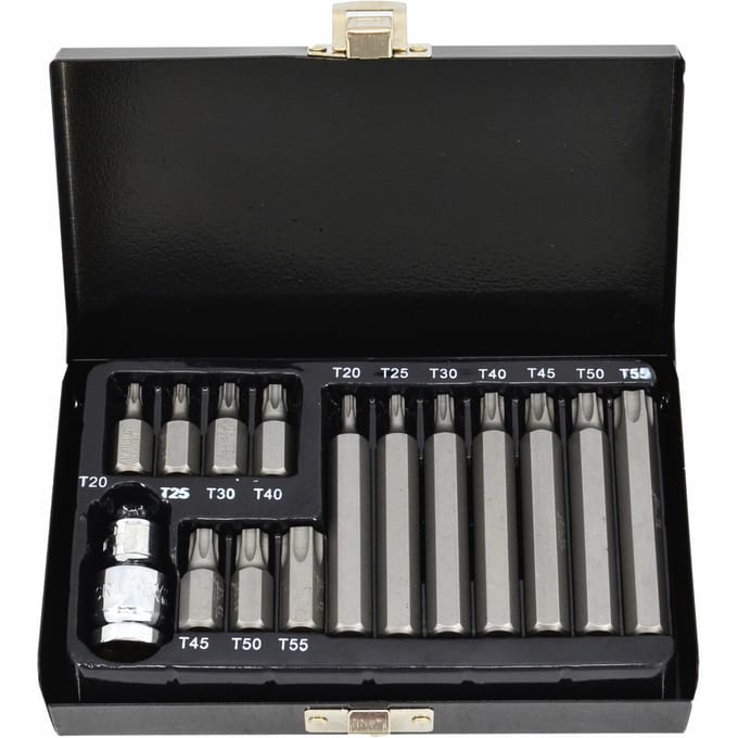 Awtools - TORX Eindstukken Set - 15-delig - Staal S2 - Professioneel