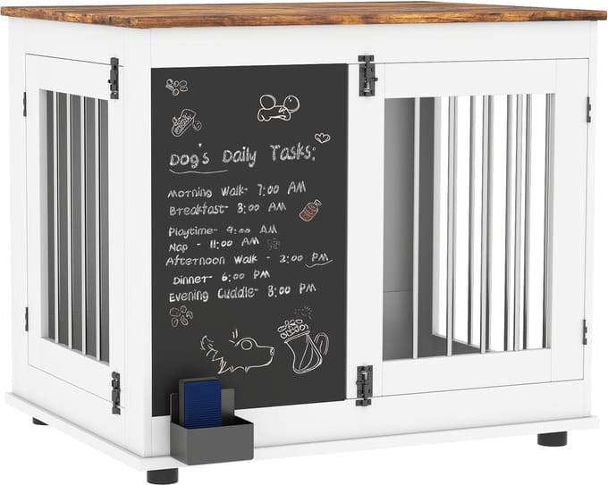PawHut Hondenbench Meubels - Spaanplaat - 80x60x70cm - Wit
